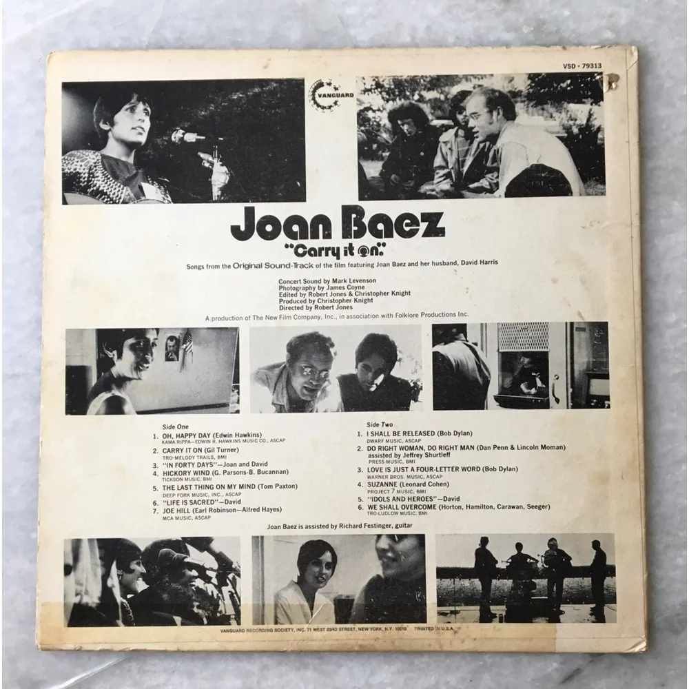 Joan Baez 'Carry It On' Soundtrack Album, featuring Bob Dylan and others 😎🎙🎼 - Picture 13 of 16